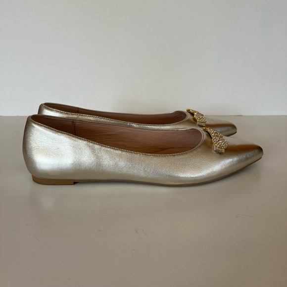 Jack Rogers Metallic Rhinestone Pointed Ballet Flat, size 10 - Picture 3 of 13